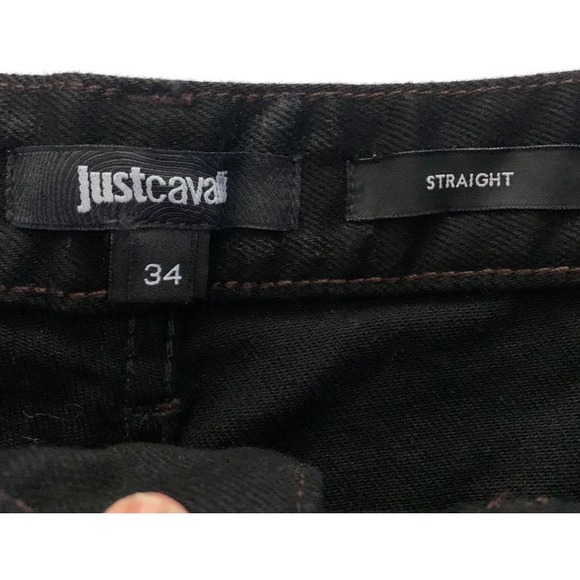 JUSTCAVALLI Roberto London Floral Straight High Waisted Painted Jeans - Picture 10 of 15